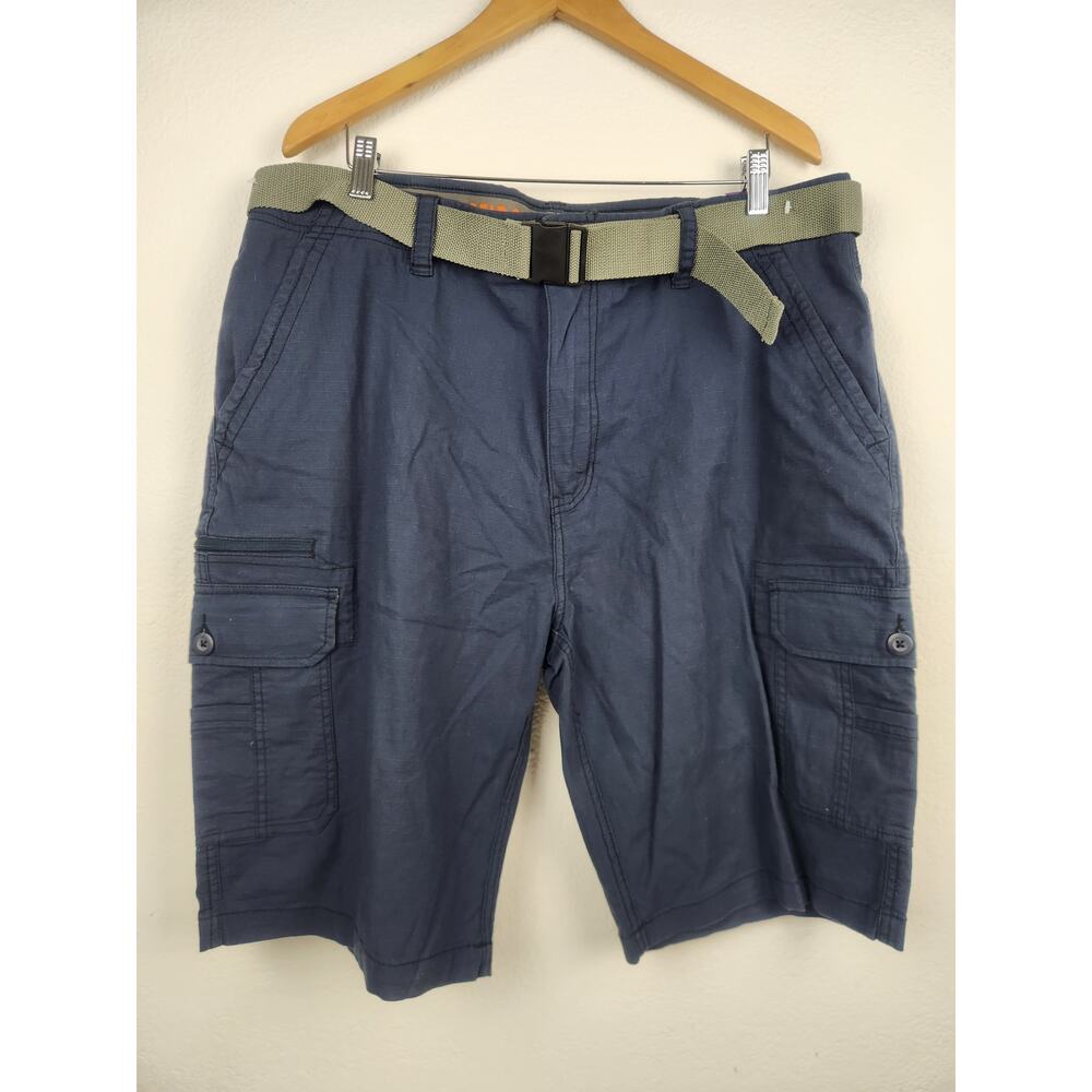 Wearfirst Men's Free Band Cargo Shorts in Blue Size 40 With Belt 11" Inseam NWT